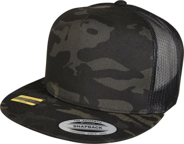 Čepice kšiltovka Snapback, FLEXFIT Yupoong Trucker, šíťkovaná,  maskáčová