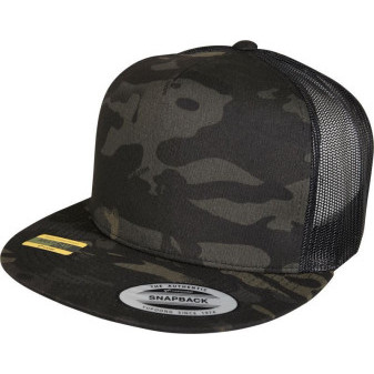 Čepice kšiltovka Snapback, FLEXFIT Yupoong Trucker, šíťkovaná, maskáčová