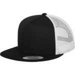 Čepice kšiltovka Snapback, FLEXFIT Yupoong Trucker, šíťkovaná, černo-bílá