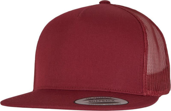 Čepice kšiltovka Snapback, FLEXFIT Yupoong Trucker, šíťkovaná, červená