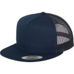 Čepice kšiltovka Snapback, FLEXFIT Yupoong Trucker, šíťkovaná, námořní modrá
