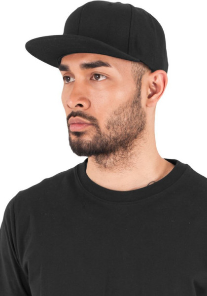Čepice kšiltovka Snapback, FLEXFIT Yupoong baseballová, černá