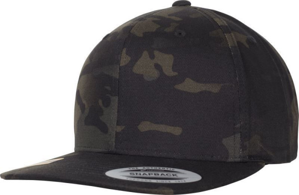 Čepice kšiltovka Snapback, FLEXFIT Yupoong baseballová, army tmavá maskáčová