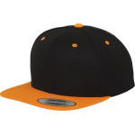 Čepice kšiltovka Snapback, FLEXFIT Yupoong baseballová, oranžovo-černá