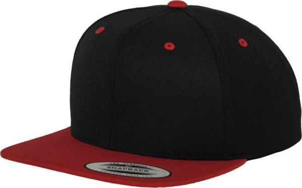 Čepice kšiltovka Snapback, FLEXFIT Yupoong baseballová, červeno-černá