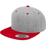 Čepice kšiltovka Snapback, FLEXFIT Yupoong baseballová, červeno-šedá