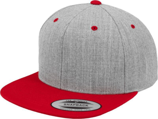 Čepice kšiltovka Snapback, FLEXFIT Yupoong baseballová, červeno-šedá