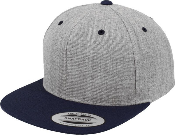 Čepice kšiltovka Snapback, FLEXFIT Yupoong baseballová, namořní modro-šedá