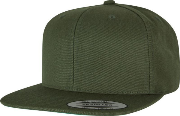 Čepice kšiltovka Snapback, FLEXFIT Yupoong baseballová, olivově zelená