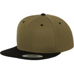 Čepice kšiltovka Snapback, FLEXFIT Yupoong baseballová, olivově-černá