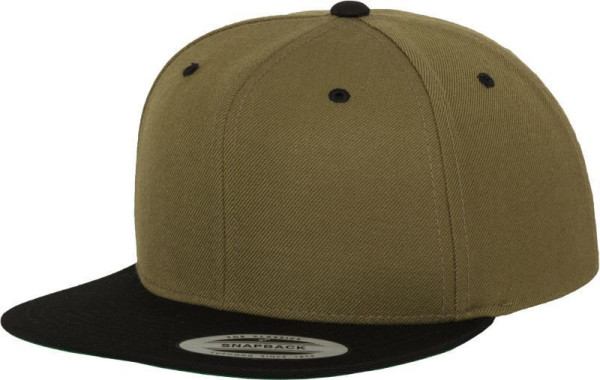 Čepice kšiltovka Snapback, FLEXFIT Yupoong baseballová, olivově-černá