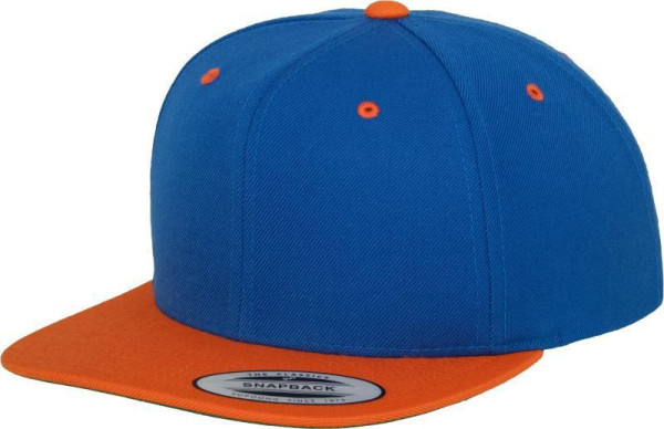 Čepice kšiltovka Snapback, FLEXFIT Yupoong baseballová, oranžovo-modrá