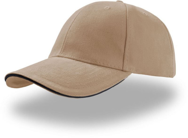 Čepice kšiltovka ATLANTIS Liberty Sandwich, khaki - modrý pruh