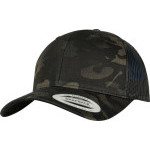 Čepice kšiltovka FLEXFIT Yupoong, Multicam, síťkovaná, maskáčovo černá