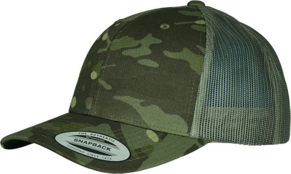 Čepice kšiltovka FLEXFIT Yupoong, Multicam, síťkovaná, maskáčová