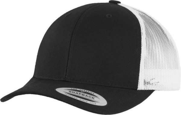 Čepice kšiltovka FLEXFIT Yupoong, Trucker, síťkovaná, černo-bílá