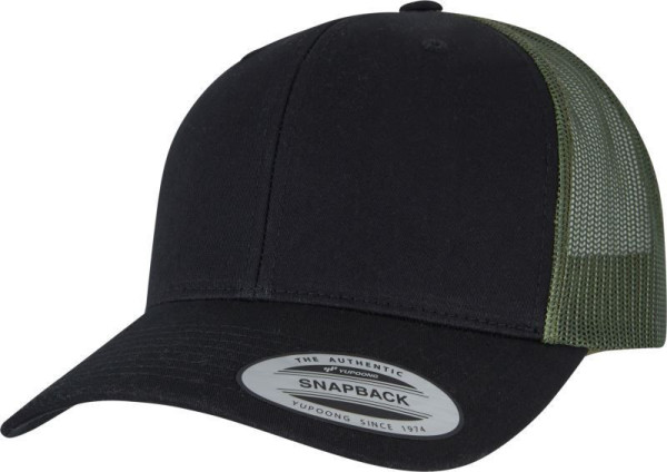 Čepice kšiltovka FLEXFIT Yupoong, Trucker, síťkovaná, černo-tmavě zelená