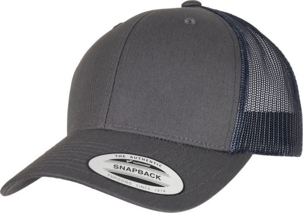 Čepice kšiltovka FLEXFIT Yupoong, Trucker, síťkovaná, tmavě šedo-námořní modrá