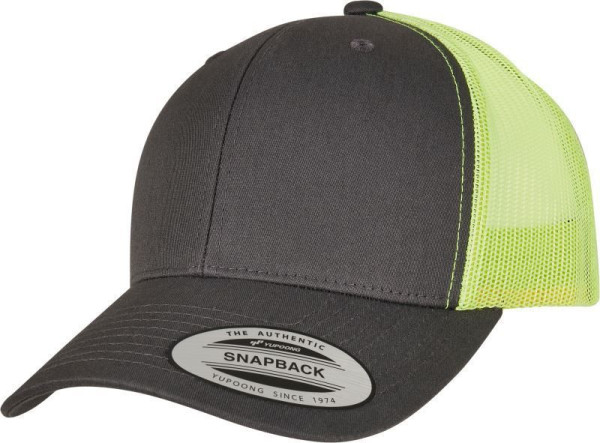 Čepice kšiltovka FLEXFIT Yupoong, Trucker, síťkovaná, šedo-žlutá