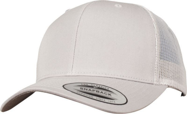 Čepice kšiltovka FLEXFIT Yupoong, Trucker, síťkovaná, stříbrná