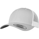Čepice kšiltovka FLEXFIT Yupoong, Trucker, síťkovaná, stříbrno-bílá
