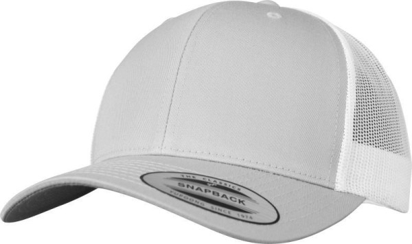 Čepice kšiltovka FLEXFIT Yupoong, Trucker, síťkovaná, stříbrno-bílá