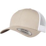 Čepice kšiltovka FLEXFIT Yupoong, Trucker, síťkovaná, khaki-bílá