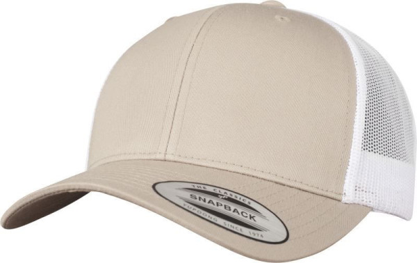 Čepice kšiltovka FLEXFIT Yupoong, Trucker, síťkovaná, khaki-bílá