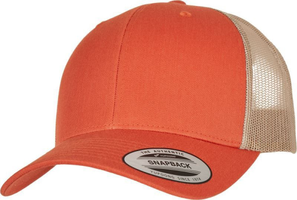 Čepice kšiltovka FLEXFIT Yupoong, Trucker, síťkovaná, oranžovo-khaki