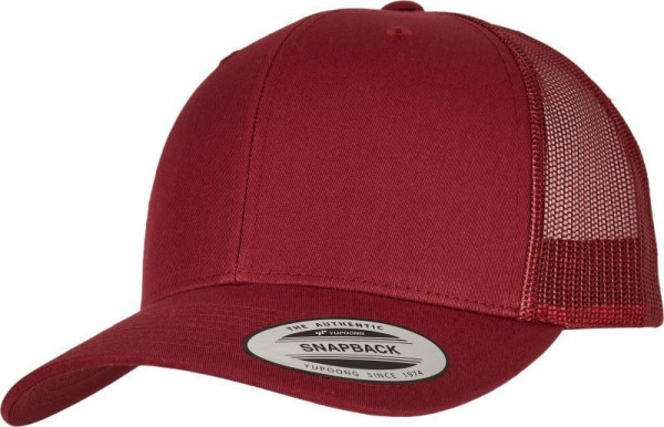 Čepice kšiltovka FLEXFIT Yupoong, Trucker, síťkovaná, brusnikovo červená