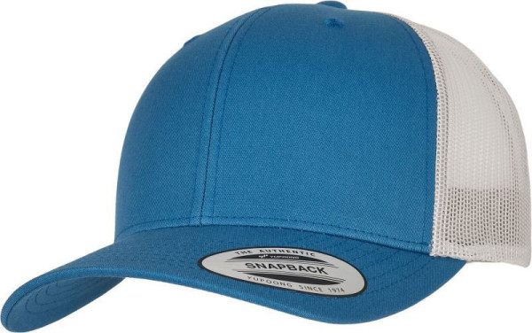 Čepice kšiltovka FLEXFIT Yupoong, Trucker, síťkovaná, modro-stříbrná