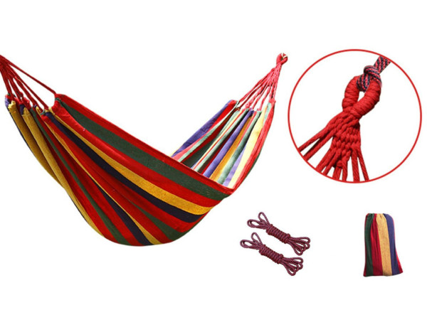 Síť houpací TEXTIL 190x80cm červeno-žlutá