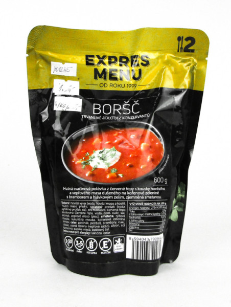 Jídlo trvanlivé-polévka boršč - 2 porce - 600g