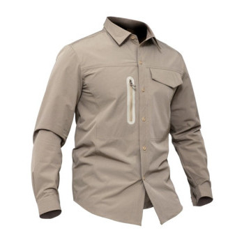 Košile elastická s dlouhým rukávem, khaki, M, Smilodon