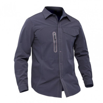 Košile elastická s dlouhým rukávem, šedá, XXXL, Smilodon