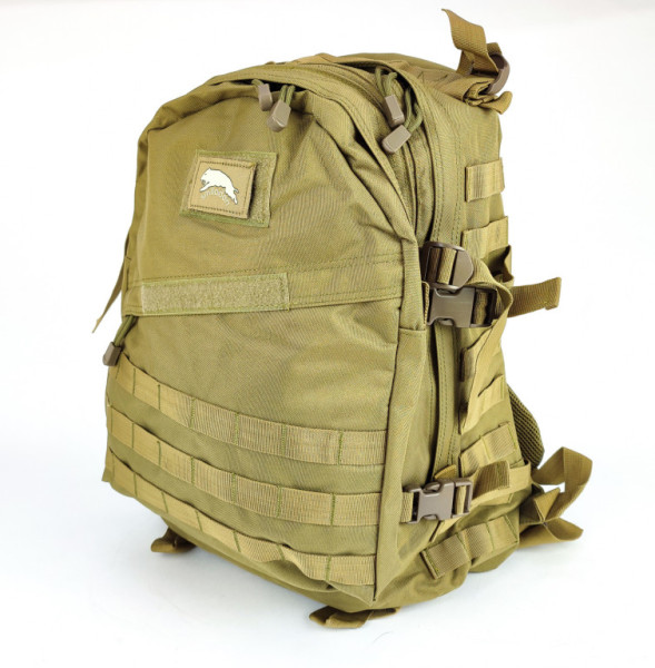 Batoh maskáčový, khaki, 33x18x47cm, objem 45L, Smilodon