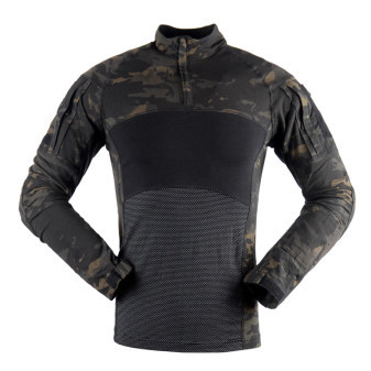 Triko maskáčové taktické, dlouhý rukáv, multicam black, L, Smilodon