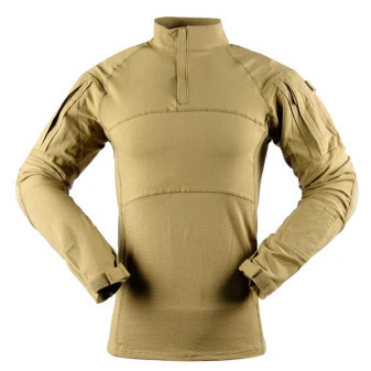 Triko maskáčové taktické, dlouhý rukáv, khaki, L, Smilodon