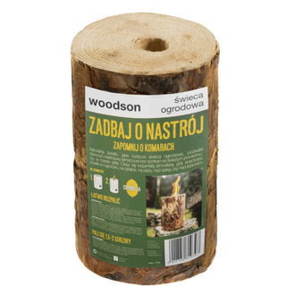 Svíčka dřevěná zahradní Woodson Citronella 20cm/15cm