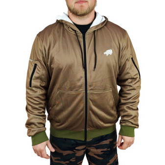 Mikina béžová s kapucí SMILODON polyester, M