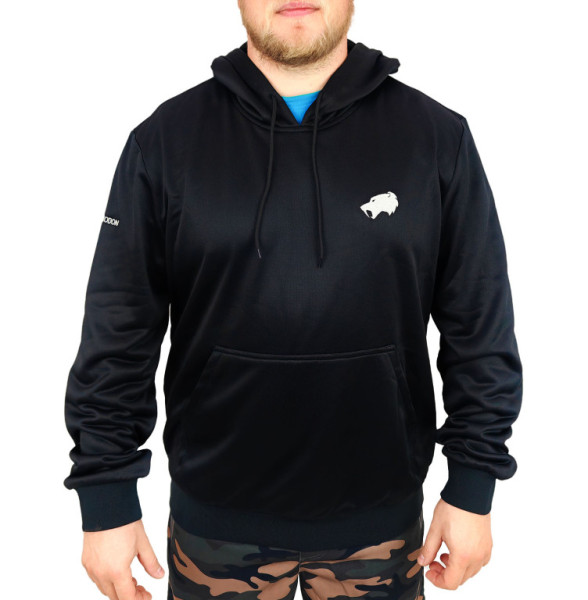 Mikina černá s kapucí SMILODON polyester, XL
