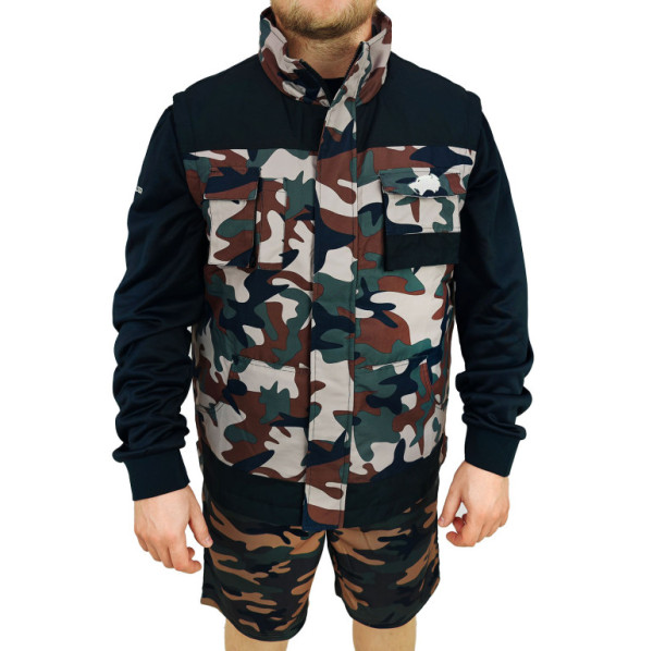 Vesta se zipem maskáčová SMILODON polyester, S