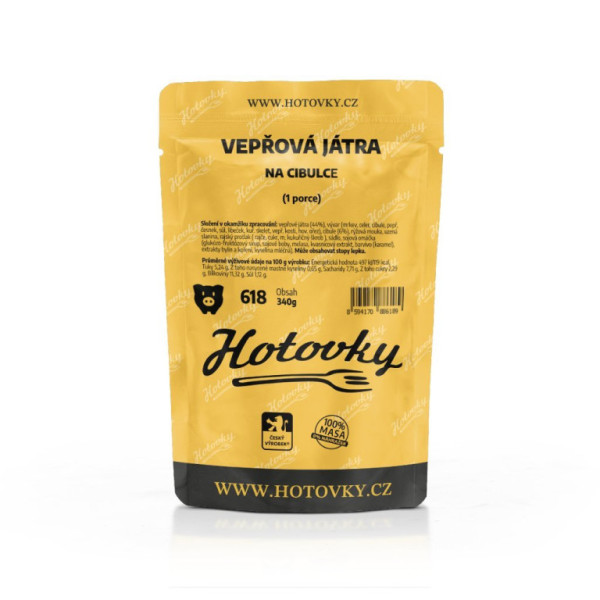 Hotovky Vepřová játra na cibulce - 1 porce - 340 g
