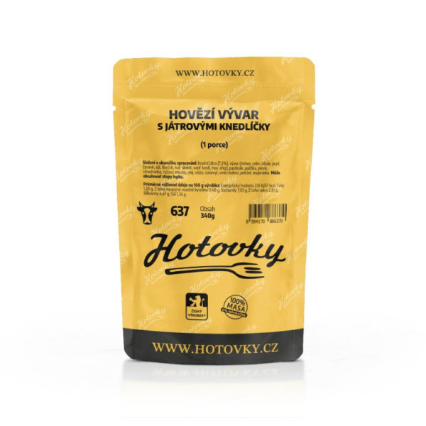 Hotovky Hovězí vývar s játr. knedlíčky - 1 porce - 340 g