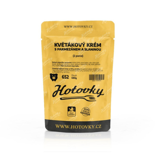 Hotovky Květákový krém s parmezánem a slaninou - 2 porce - 680 g
