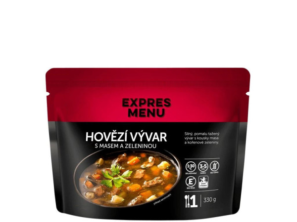 Expres Menu Hovězí vývar s masem a zeleninou - 1 porce - 300g