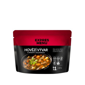Expres Menu Hovězí vývar s masem a zeleninou - 1 porce - 300g