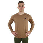 Tričko hnědé, dlouhý rukáv, 100% bavlna, Smilodon, S