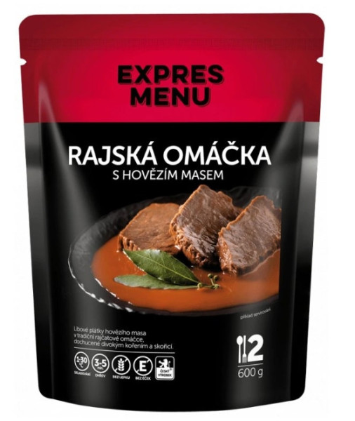 Expres Menu Rajská omáčka s hovězím - 2 porce 600g